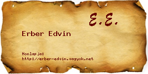 Erber Edvin névjegykártya
